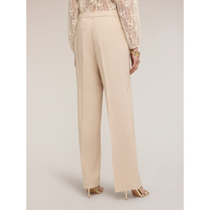 Motivi - Pantaloni palazzo in misto viscosa - Beige