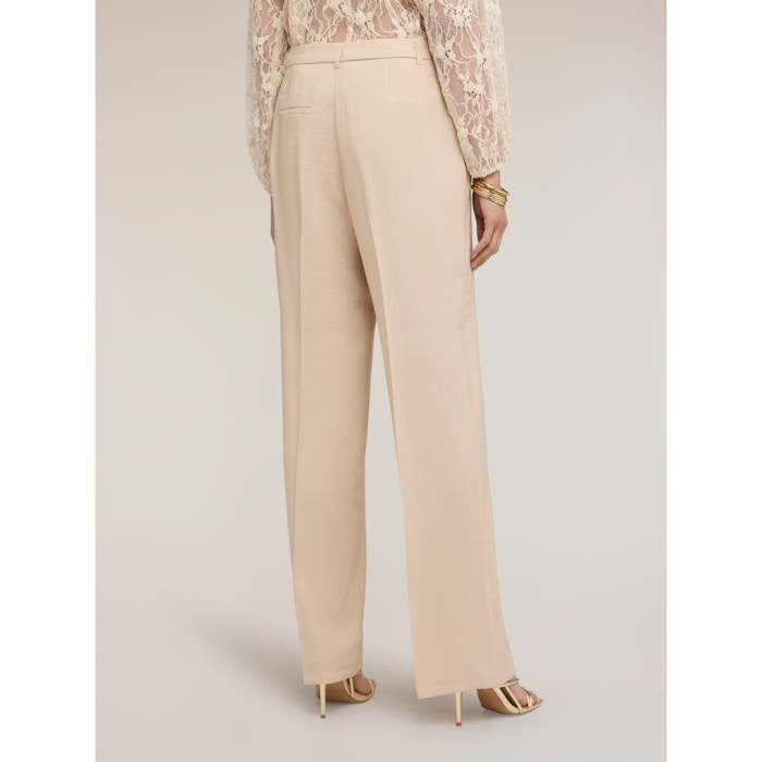 Motivi - Pantaloni palazzo in misto viscosa - Beige