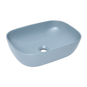 Vasque à poser 45,5 x 32,5 cm - bleu foncé mat - sans trop-plein - SAT Infinitio