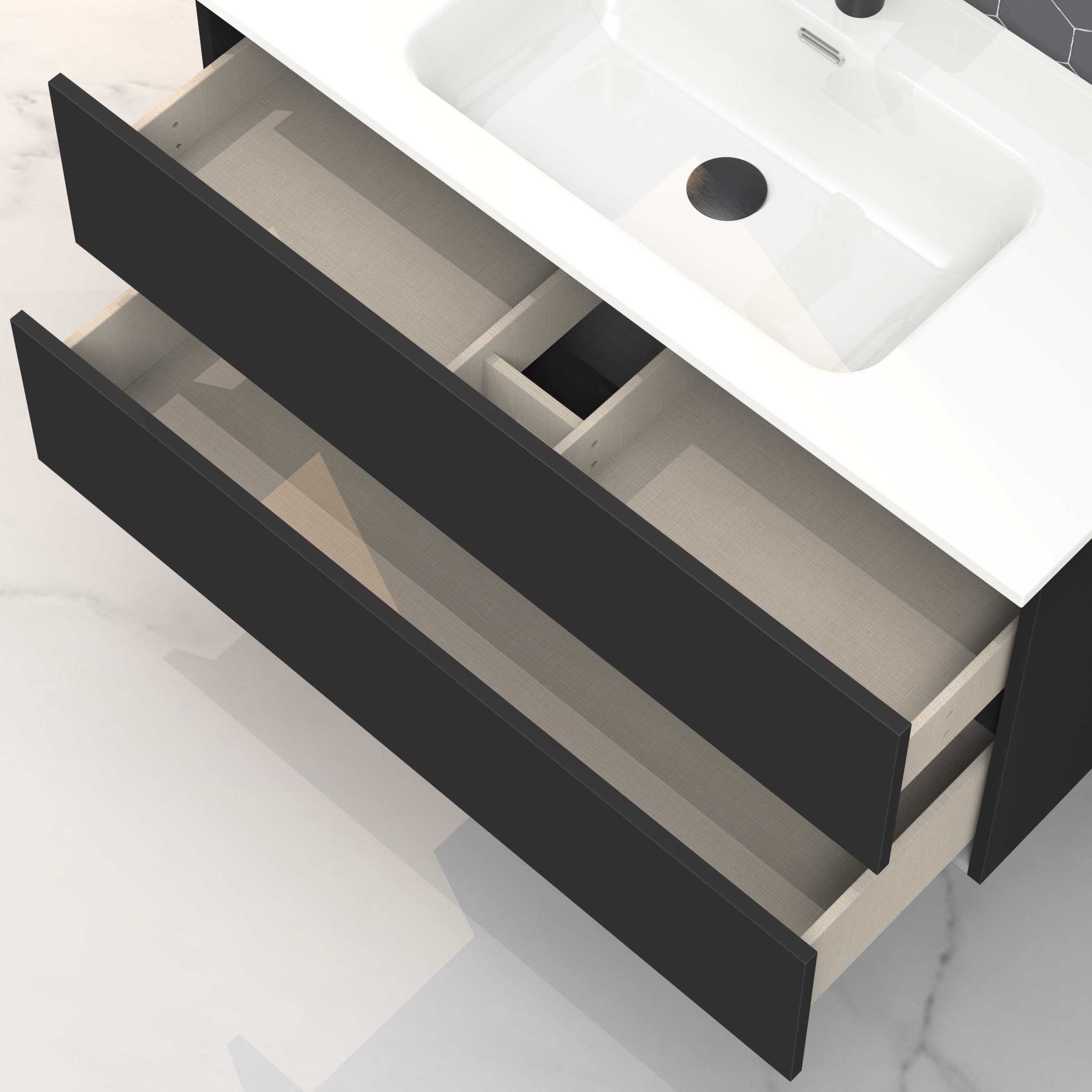 Ensemble de salle de bain IRONA 2C, 100cm, comprend lavabo et miroir