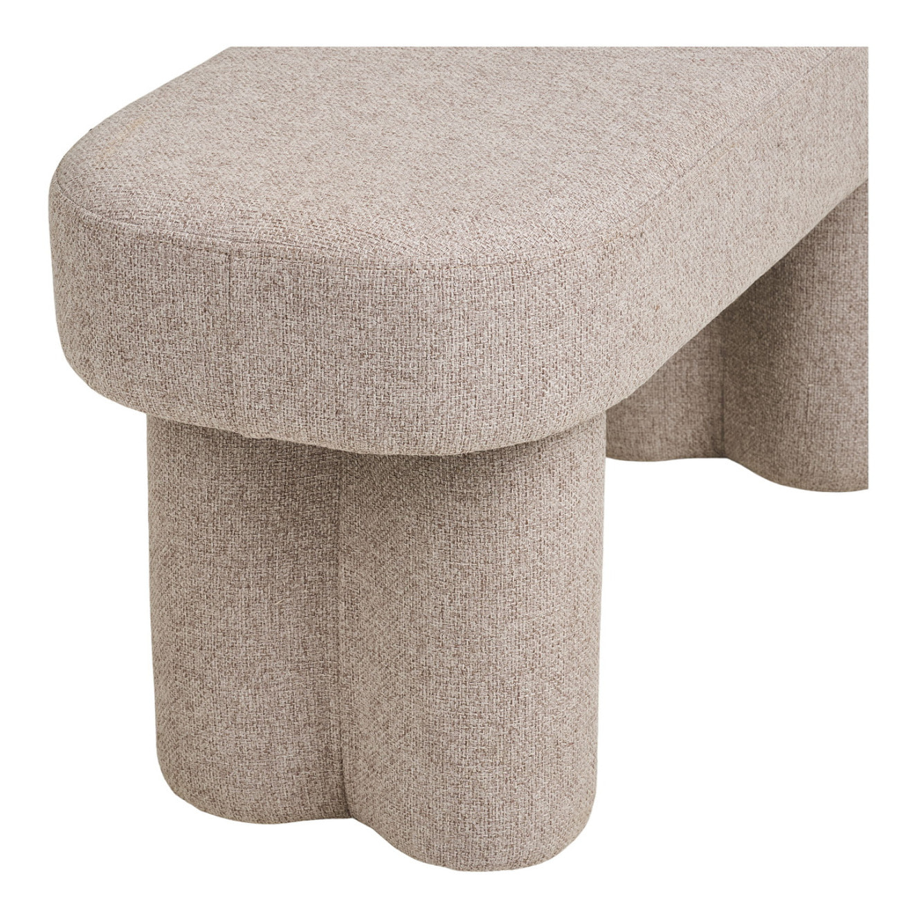 Weston - Panca in tessuto sabbia con gambe in acciaio 95x36x45 cm