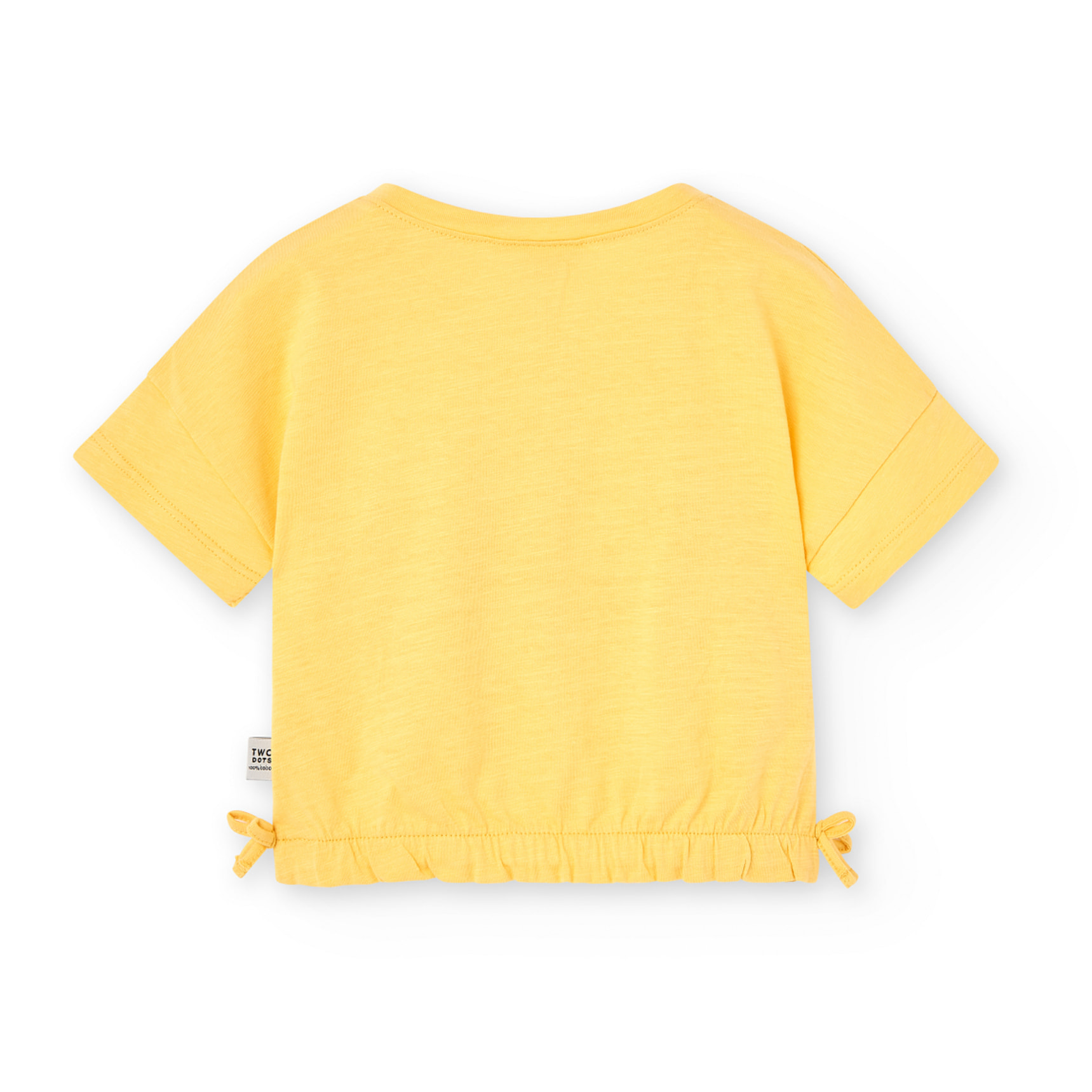 Camiseta niÃ±a estampada, mangas cortas, amarillo