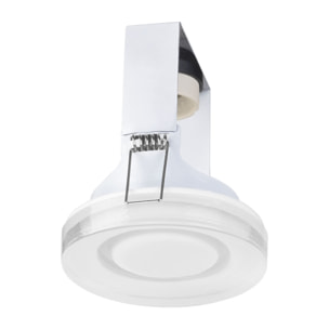 Forlight Downlight Tava - Iluminación Moderna y Elegante para el Hogar, Compatible con Bombilla GU10, Acabado Blanco Transparente, Material Resistente de Acero y Cristal, Personalización Total