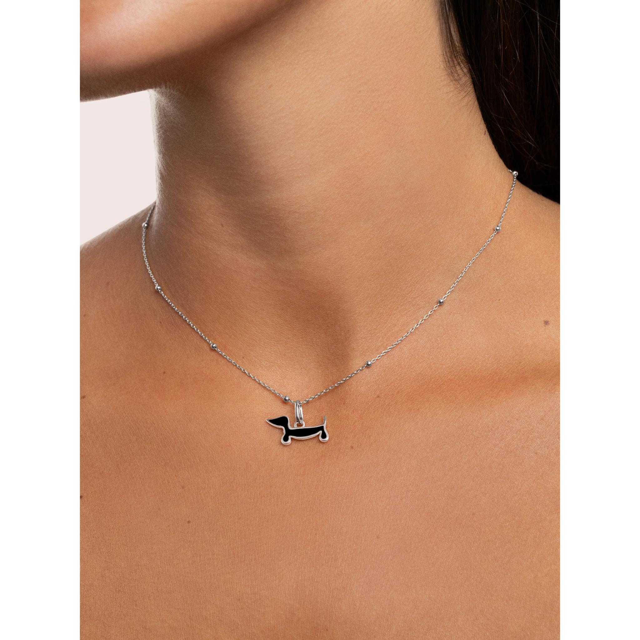 Charm Dachshund Dog Enamel Black