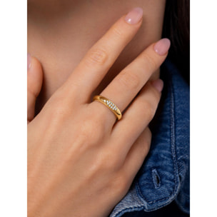 Anillo Signet Ivory Plata Baño Oro