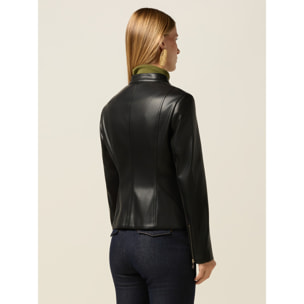 Oltre - Giacca corta con zip decorative - Nero