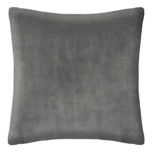 Coussin fourrure bouclé gris ardoise - 45x45 cm