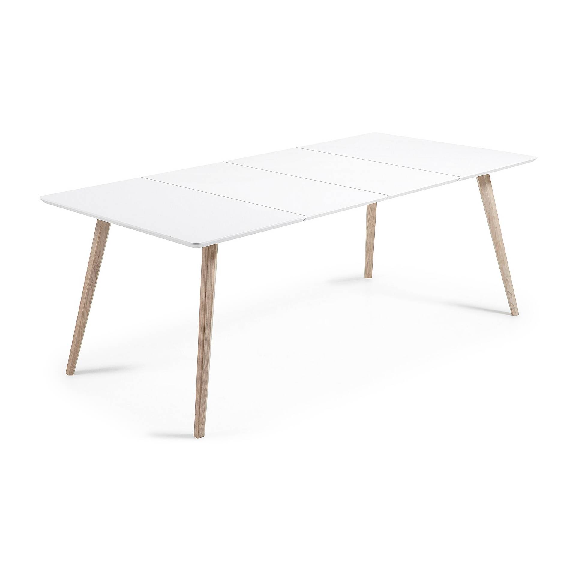 Mesa extensible Eunice 140 (220) x 90 cm con lacado blanco patas madera maciza de fresno