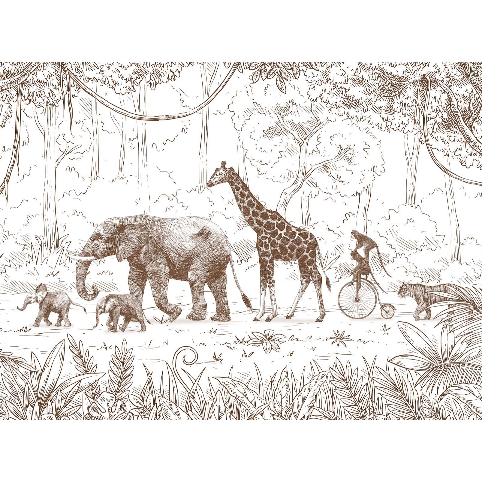 Papier peint parade de la savane Intissé