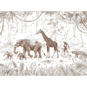 Papier peint parade de la savane Intissé