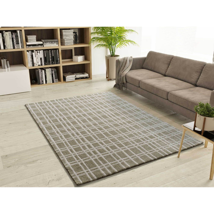 CALEDONIA Alfombra con diseÃ±o a cuadros en verde, varias medidas disponibles.