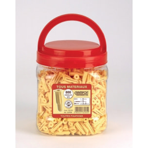 Pot 800 chevilles crampon 2/5 beige VINMER - Ø percage 6 mm - 133161