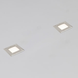 LED-18 Lámpara empotrable cuadrado inox 3000K