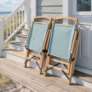 Chaise de plage en toile vert à rayures PLAYA