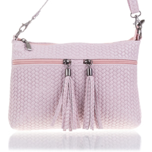 Oderzo Borsa a tracolla Donna.Pelle autentica Suede Inciso a spina di pesce