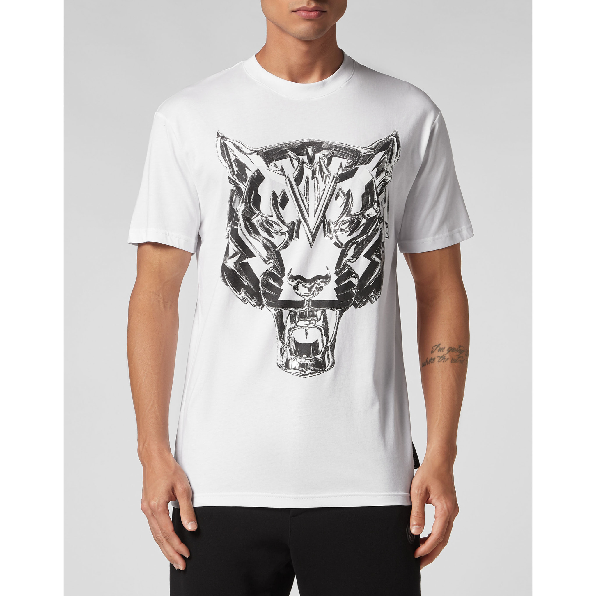 PLEIN SPORT T-Shirt Round Neck CHROME TIGER