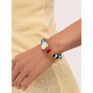 Pulsera Personalizada Letter Nácar Acero Baño Oro
