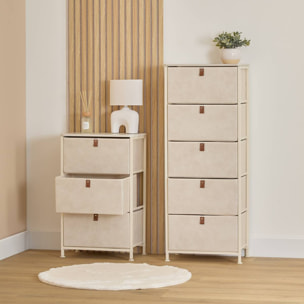 Rangement Tissa beige 3 tiroirs
