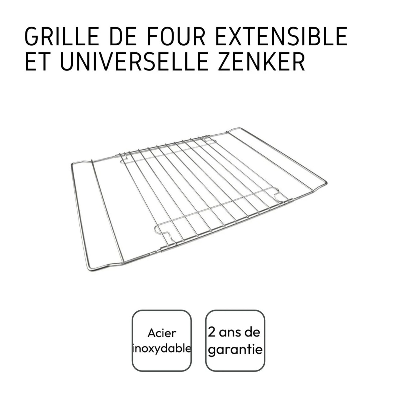 Grille de four extensible et universelle 27 à 53 cm x 32,5 cm Zenker Spécial Cooking