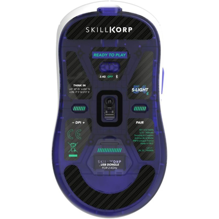 Souris Gamer Sans Fil SKILLKORP M20 Blanche Ultimate 1K