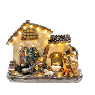 Villaggio Natalizio Decorativo Musicale Modello Presepe