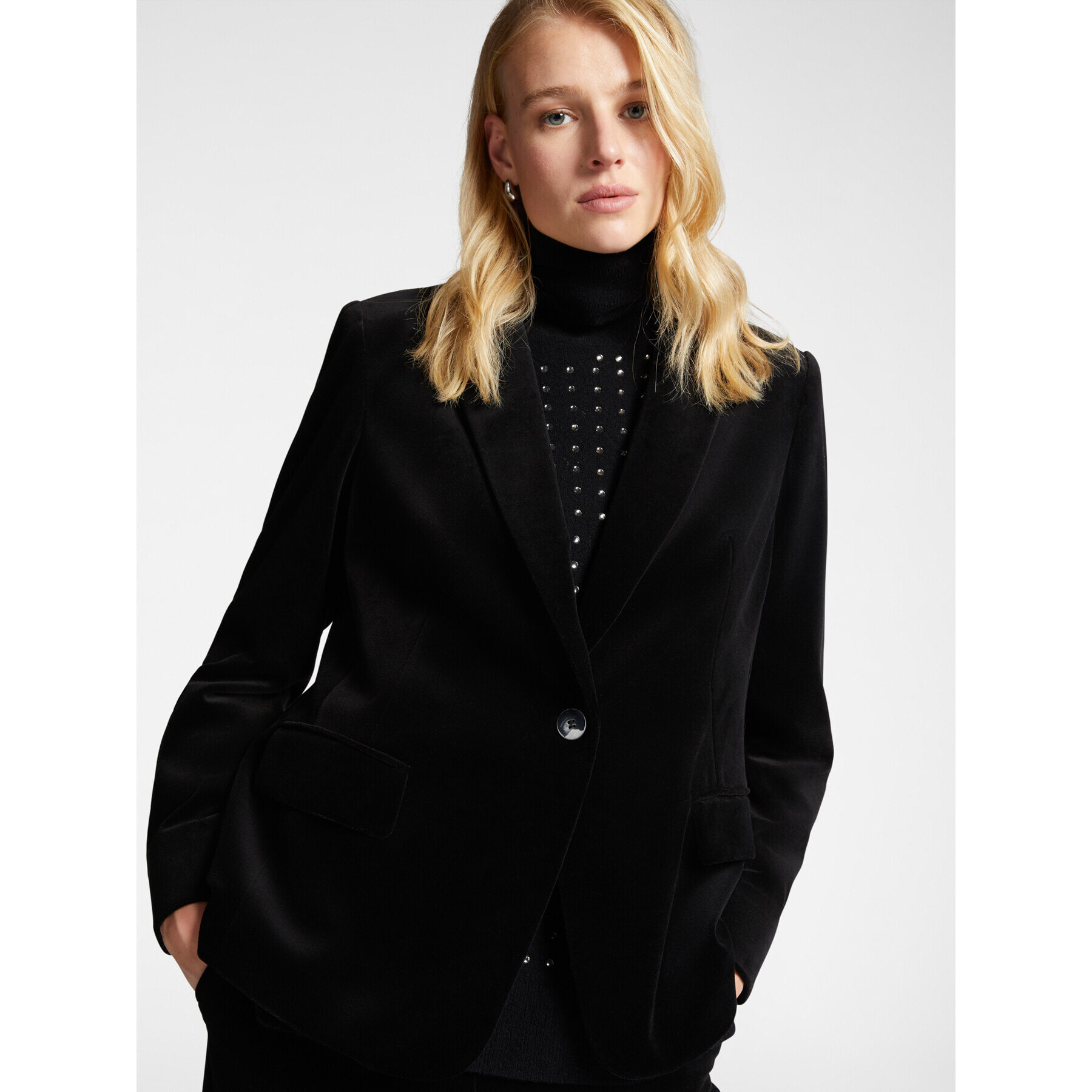 Elena Mirò - Blazer de terciopelo - Negro