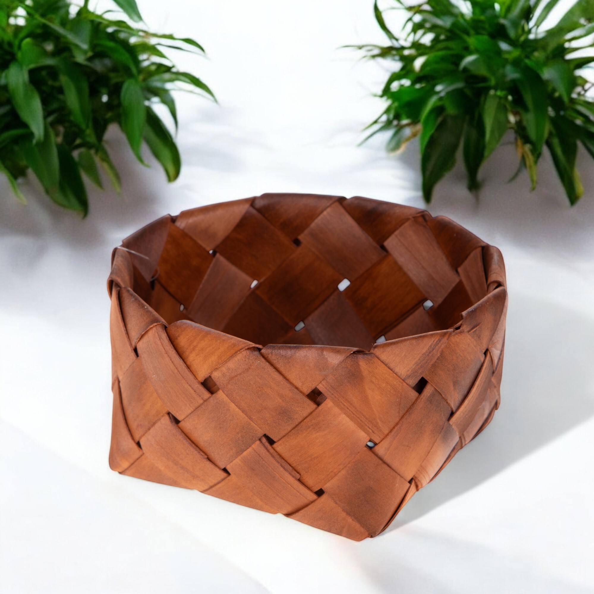 Cesto rotondo - Pezzi 2 - Marrone - 16XH8X16cm - Bianchi Dino