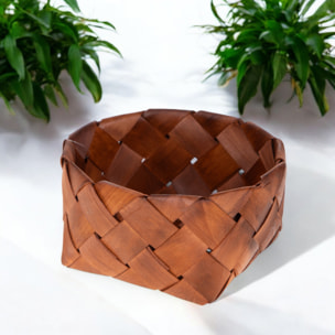 Cesto rotondo - Pezzi 2 - Marrone - 16XH8X16cm - Bianchi Dino