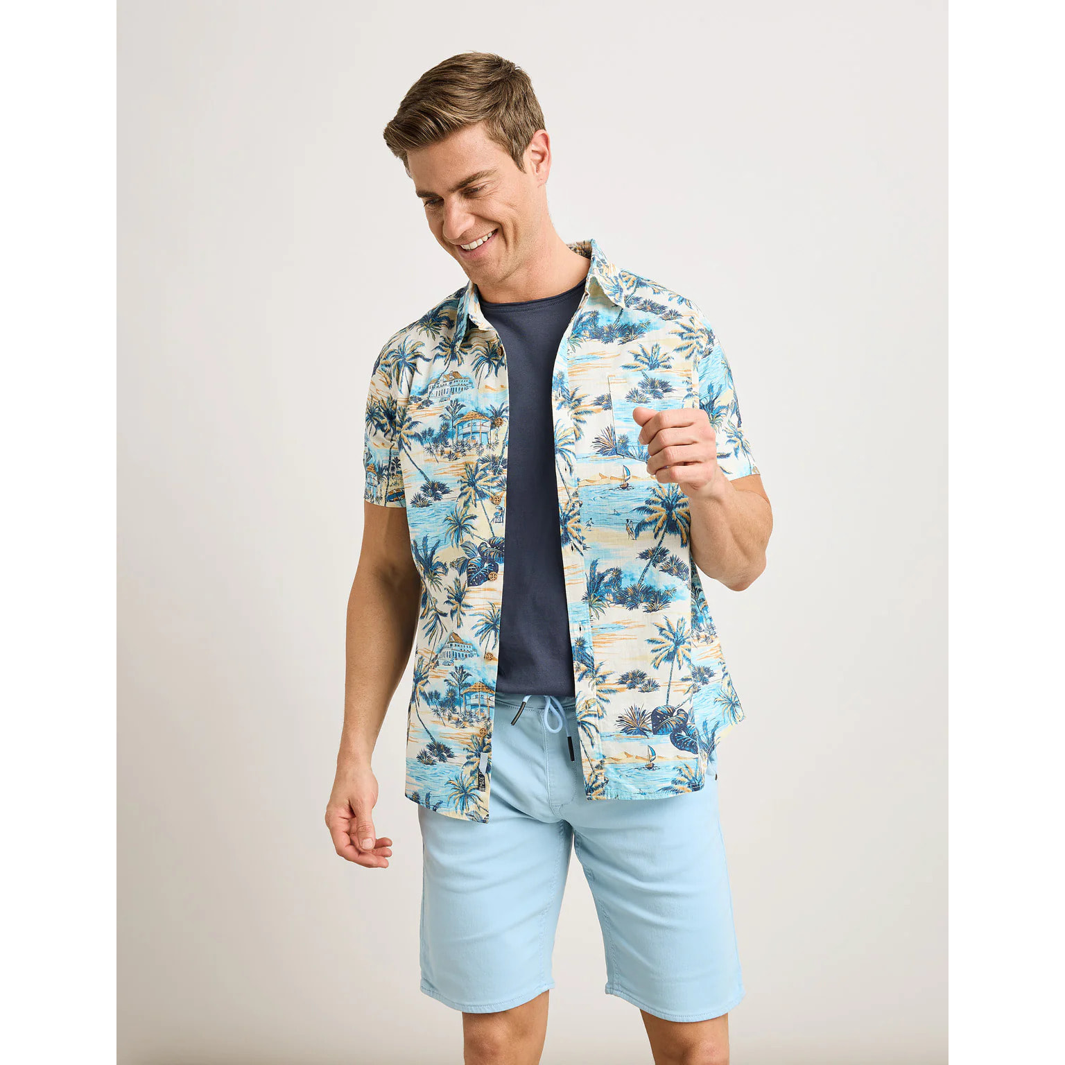 Camisa Manga Corta Azul - Ruspel