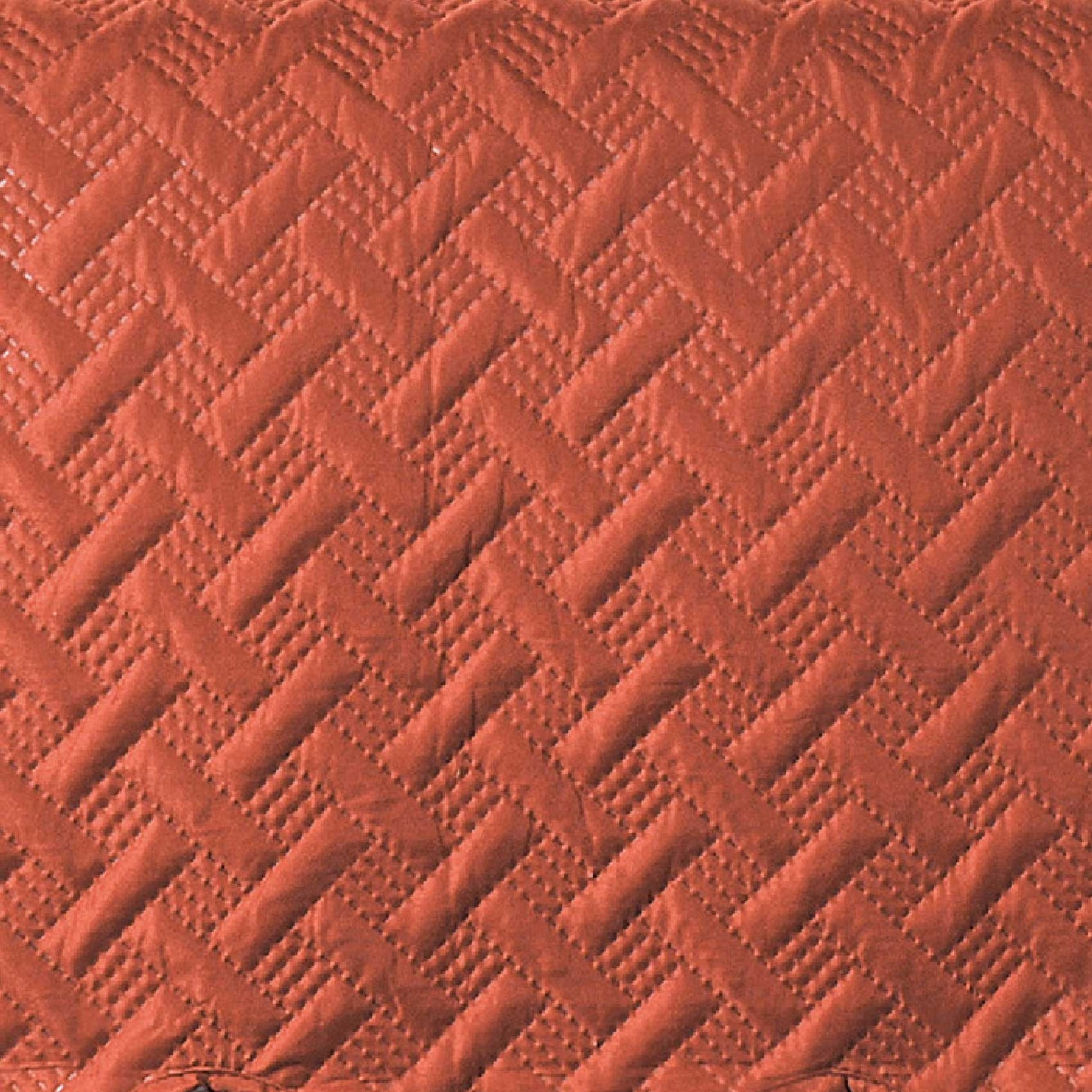 Couverture molletonné surpiquage graphique - Cuivre