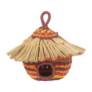 J-Line Nichoir Ligné - métal/papier - terracotta/orange - small