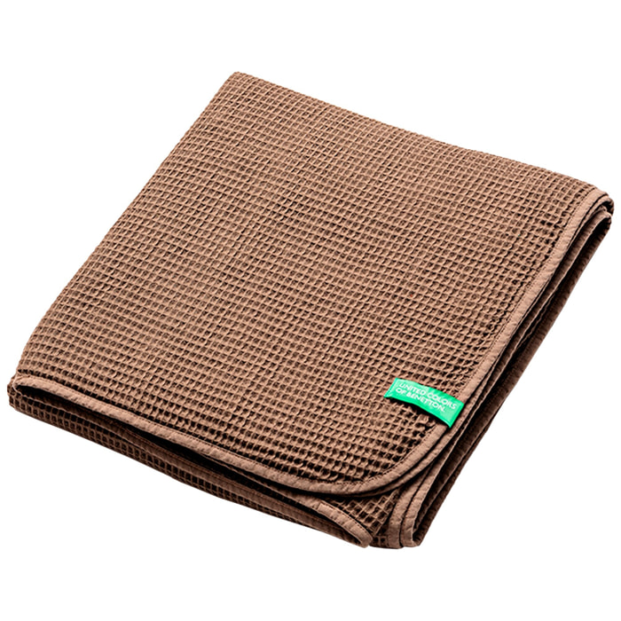 Manta 140X190cm 200GSM 100% algodón marrón tevere Benetton