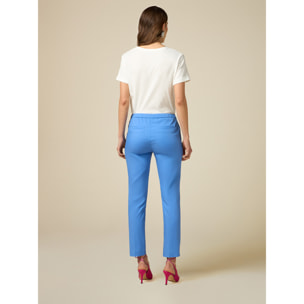 Oltre - Pantaloni basic misto cotone - Blu