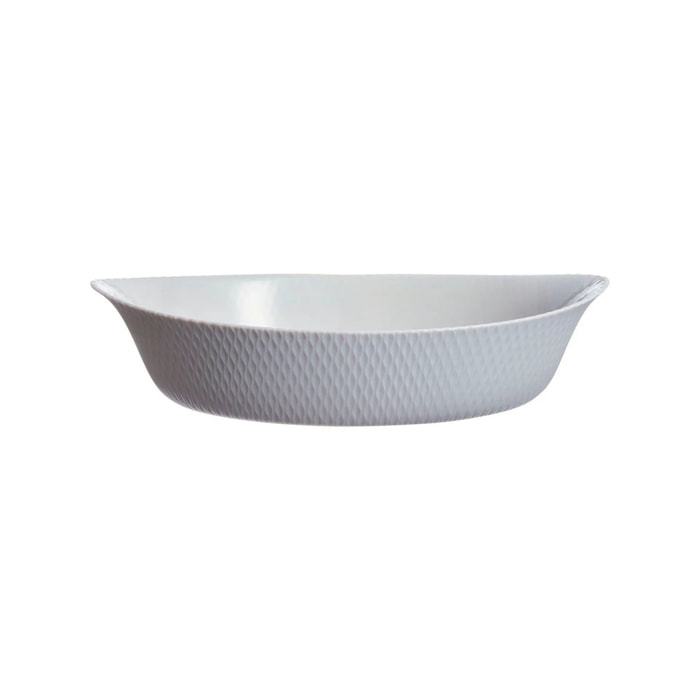 Plat ovale gris 32x20 cm en opale - Smart Cuisine Wavy Granit - Luminarc