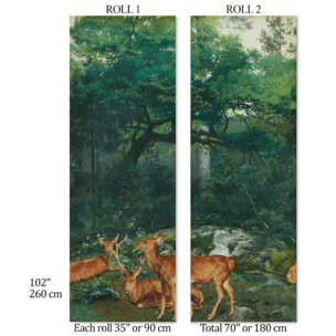 Carta da Parati Bosco con Cervi