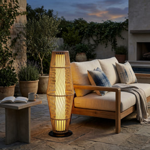Lanterne solaire capteur de lumière résine tressée sable
