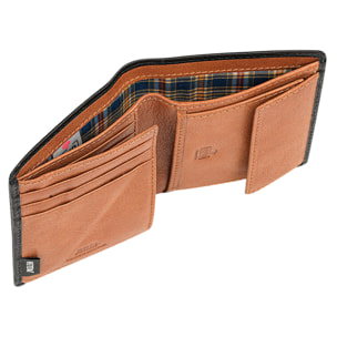 Cartera Hombre Piel Jaslen Hannover Negro-Tostado