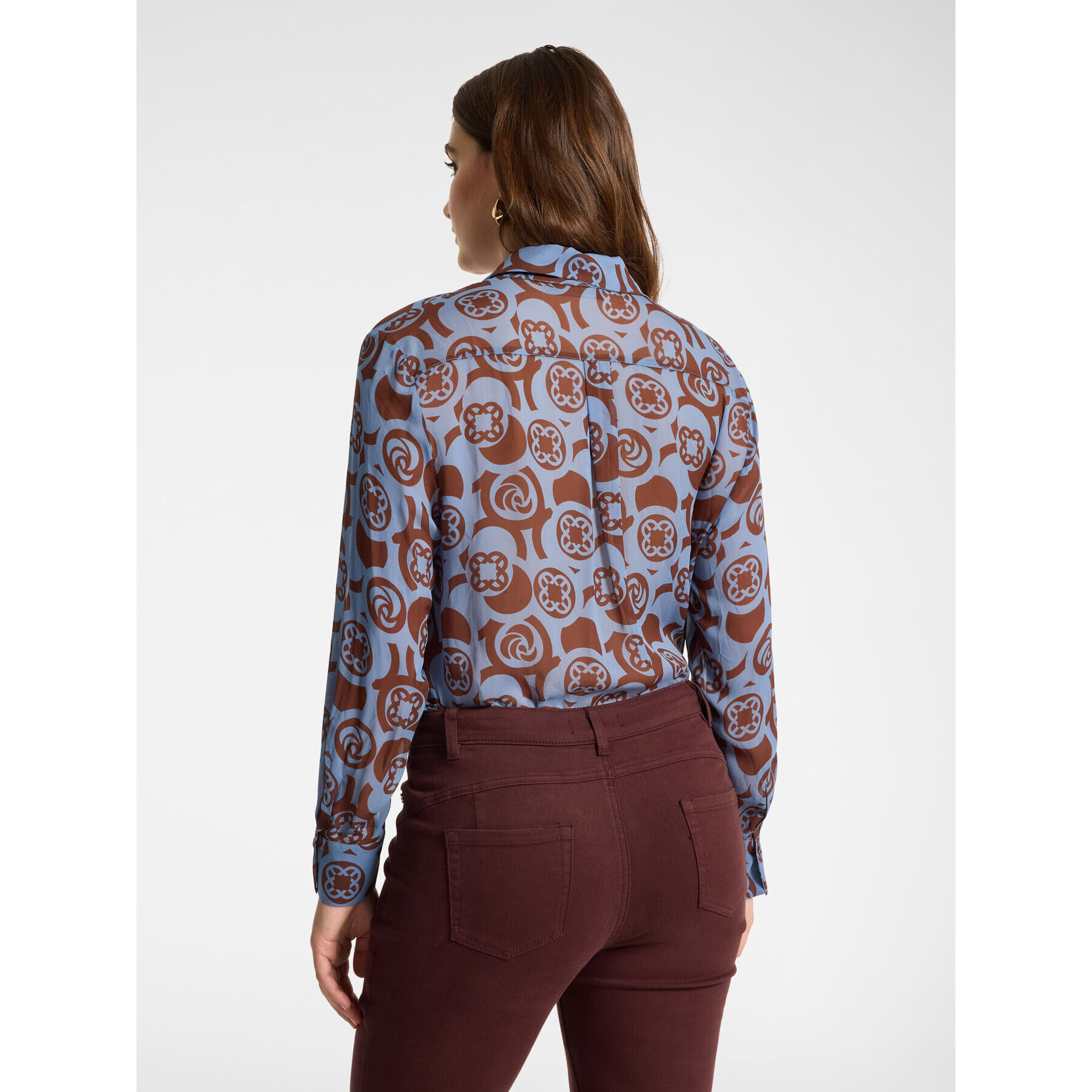 Elena Mirò - Camisa de viscosa estampada - Light - blue