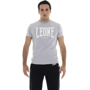 Camiseta de manga corta de algodón elástico con gran logo "Basic"