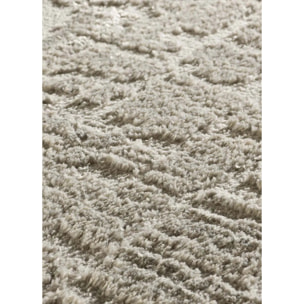 LIMA Alfombra shaggy estilo escandinavo con relieve gris claro, varias medidas disponibles