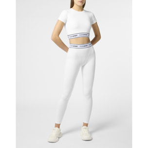 PLEIN SPORT Fleece Cropped T-Shirt