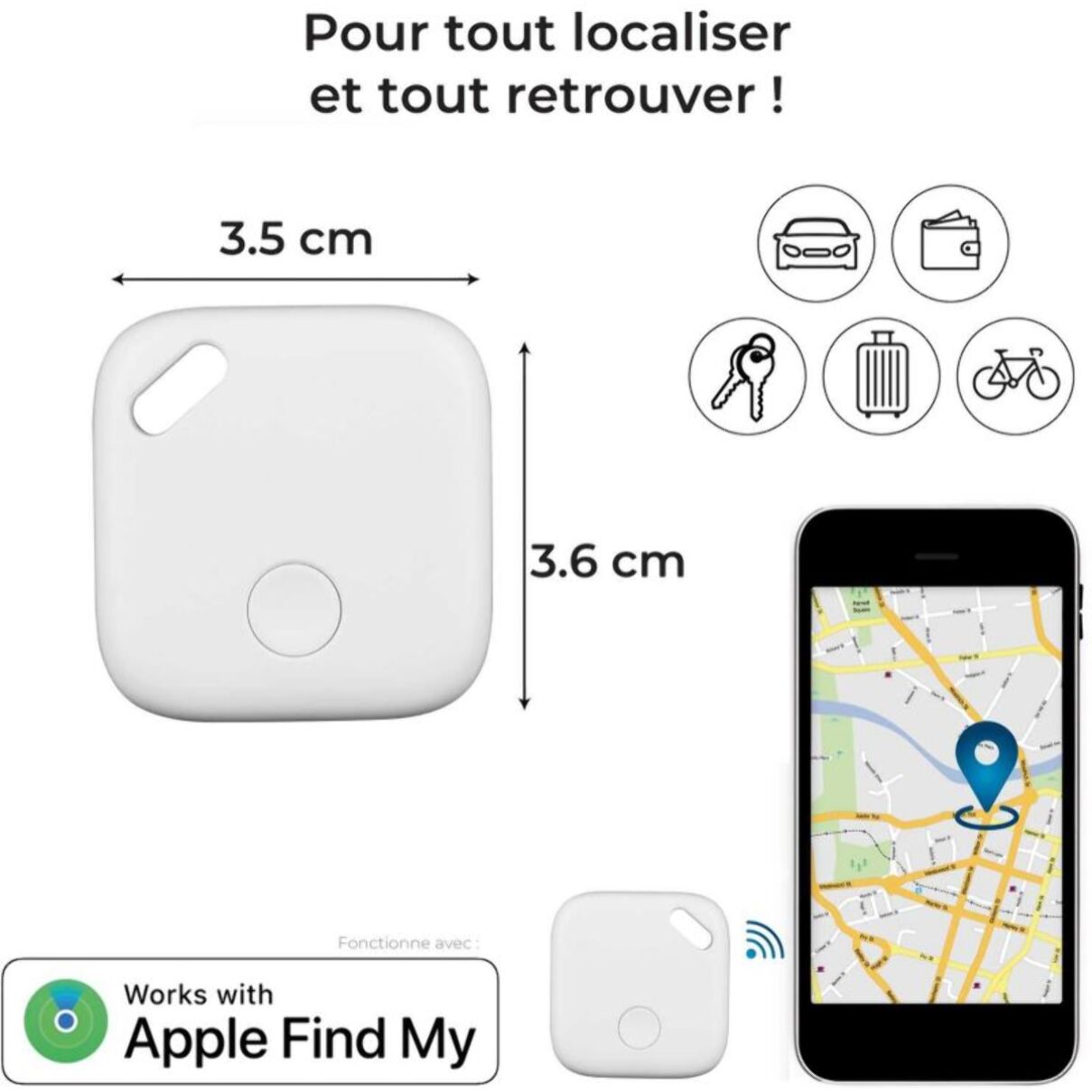 Tracker GPS BE MIX Wiami BLANC M12