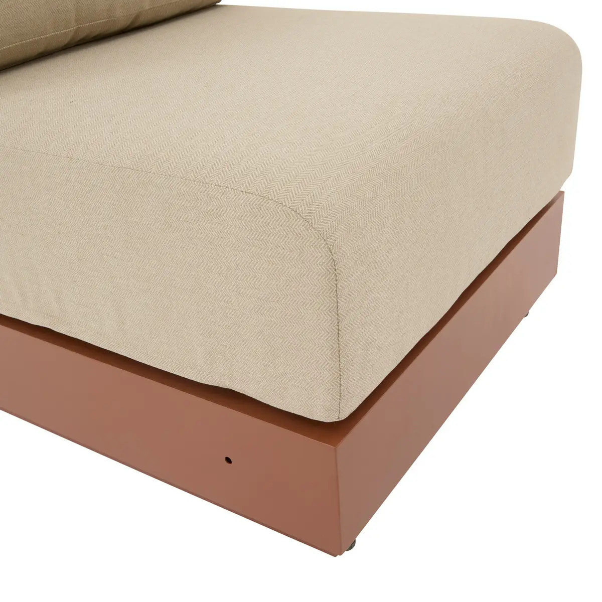 Chauffeuse de jardin Allure beige/acajou déhoussable