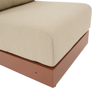 Chauffeuse de jardin Allure beige/acajou déhoussable