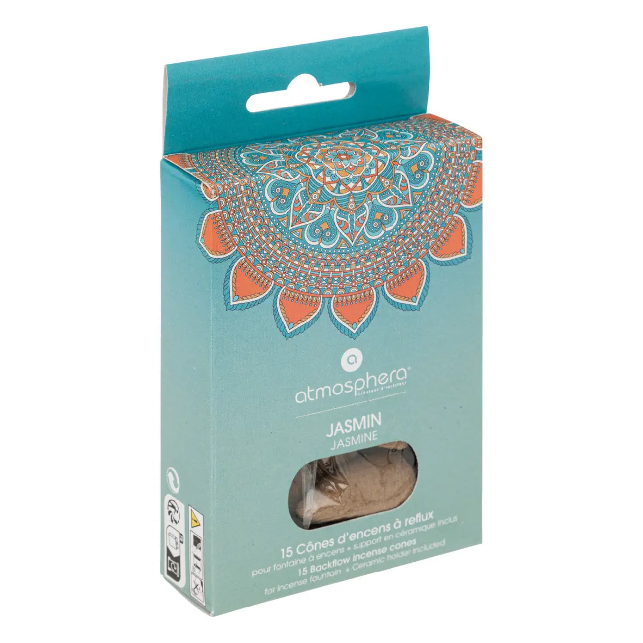 Lot de 15 cônes d'encens avec support "Taly", jasmin et magnolia