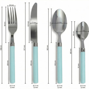 Set 24 Posate in Acciaio Inox 18/10, lavabile in lavastoviglie, design materico, Intrecci