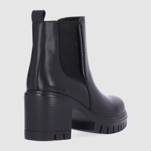 Botines de Piel - Negro - Tacón: 7 cm