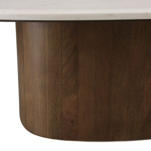 JAMES - Table basse 80x75cm plateau marbre blanc de Banswara