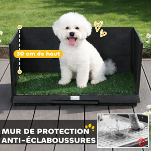 Litière gazon synthétique chiens avec rebords tiroir à déjection intégré