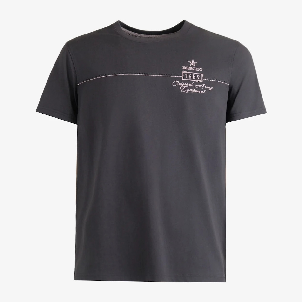 T-shirt Esercito nera in cotone uomo